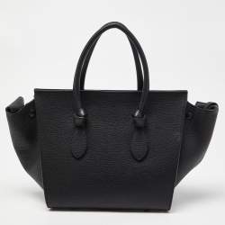 Pre Owned Celine Black Leather Mini Tie Tote