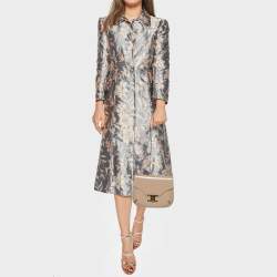 Pre Owned Celine Beige Leather Besace Triomphe Chain Bag