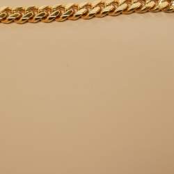 Pre Owned Celine Beige Leather Besace Triomphe Chain Bag