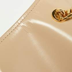 Pre Owned Celine Beige Leather Besace Triomphe Chain Bag