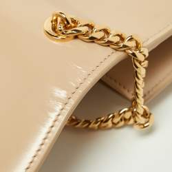 Pre Owned Celine Beige Leather Besace Triomphe Chain Bag