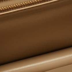 Pre Owned Celine Beige Leather Besace Triomphe Chain Bag