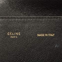 Pre Owned Celine Black Python and Suede Medium Trapeze Top Handle Bag
