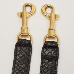 Pre Owned Celine Black Python and Suede Medium Trapeze Top Handle Bag