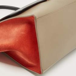 Pre Owned Celine Tri Color Leather and Suede Medium Trapeze Bag
