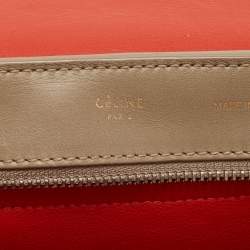 Pre Owned Celine Tri Color Leather and Suede Medium Trapeze Bag