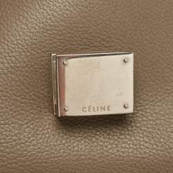 Pre Owned Celine Grey Leather and Suede Small Trapeze Bag
