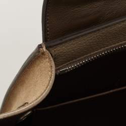 Pre Owned Celine Grey Leather and Suede Small Trapeze Bag