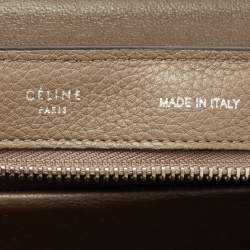 Pre Owned Celine Grey Leather and Suede Small Trapeze Bag
