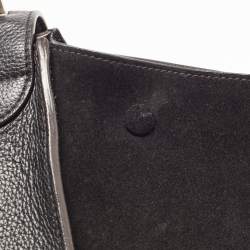 Pre Owned Celine Black Leather and Suede Large Trapeze Top Handle Bag