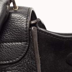 Pre Owned Celine Black Leather and Suede Large Trapeze Top Handle Bag