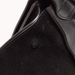 Pre Owned Celine Black Leather and Suede Large Trapeze Top Handle Bag