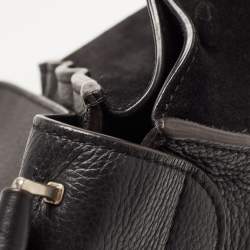 Pre Owned Celine Black Leather and Suede Large Trapeze Top Handle Bag