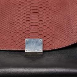 مملوكة مسبقًا Celine Tricolor Python and Leather Medium Trapeze Top Handle Bag