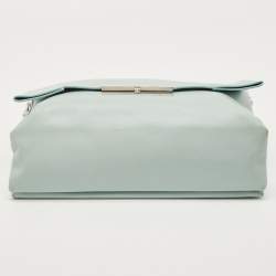 Pre Owned Celine Light Blue Leather Blade Flap Shoulder Bag