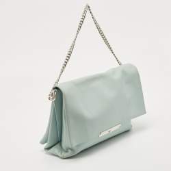 Pre Owned Celine Light Blue Leather Blade Flap Shoulder Bag