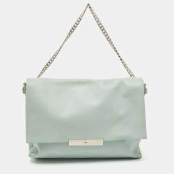 Pre Owned Celine Light Blue Leather Blade Flap Shoulder Bag
