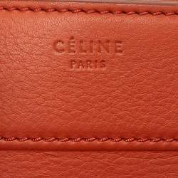 Pre Owned Celine Orange Leather Medium Phantom Luggage Tote