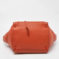 Pre Owned Celine Orange Leather Medium Phantom Luggage Tote