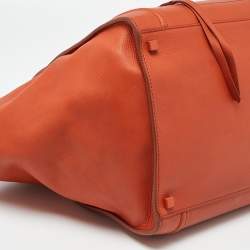 Pre Owned Celine Orange Leather Medium Phantom Luggage Tote