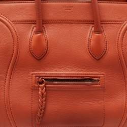Pre Owned Celine Orange Leather Medium Phantom Luggage Tote