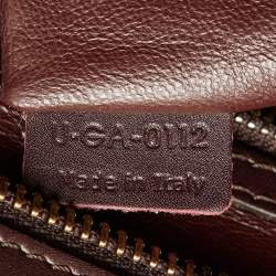 Pre Owned Céline Red/Burgundy Python and Leather Mini Luggage Tote