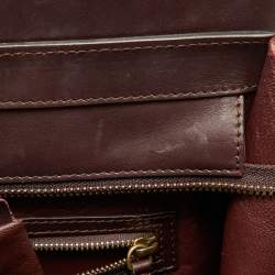 Pre Owned Céline Red/Burgundy Python and Leather Mini Luggage Tote