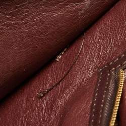 Pre Owned Céline Red/Burgundy Python and Leather Mini Luggage Tote