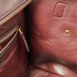 Pre Owned Céline Red/Burgundy Python and Leather Mini Luggage Tote