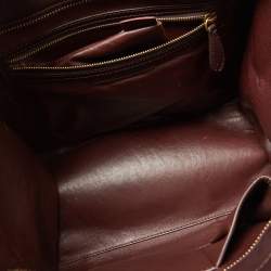 Pre Owned Céline Red/Burgundy Python and Leather Mini Luggage Tote