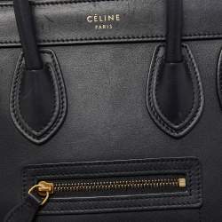 Celine Black Leather Nano Luggage Tote