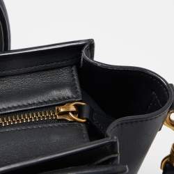 Celine Black Leather Nano Luggage Tote