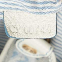 Pre Owned Celine Blue/White Monogram Canvas and Leather Satchel