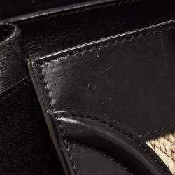 مملوكة مسبقًا Celine Black/Beige Karung,Suede and Leather Mini Luggage Tote