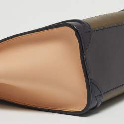 Pre Owned حقيبة يد توتس سيلين نانو لاغيدج جلد وجلد ثعبان ثلاثي اللون