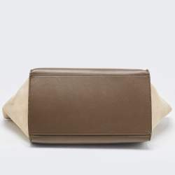 Pre Owned Celine Tricolor Leather and Suede Large Trapeze Top Handle Bag
