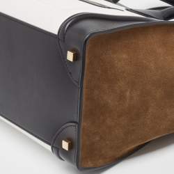 Pre Owned Celine Tri Color Leather Mini Luggage Tote