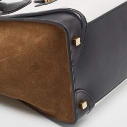 Pre Owned Celine Tri Color Leather Mini Luggage Tote