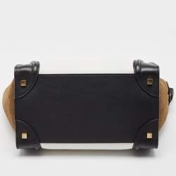 Pre Owned Celine Tri Color Leather Mini Luggage Tote