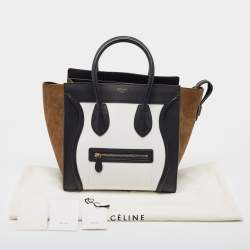 Pre Owned Celine Tri Color Leather Mini Luggage Tote
