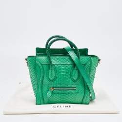 مملوكة مسبقًا Celine Green Python Nano Luggage Tote