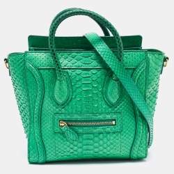 مملوكة مسبقًا Celine Green Python Nano Luggage Tote