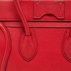 مملوكة مسبقًا Celine Red Leather Mini Luggage Tote