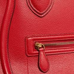 Celine Red Leather Mini Luggage Tote
