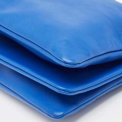 Pre Owned Celine Blue Leather Large Trio Zip Crossbody Bag