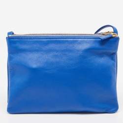 Pre Owned Celine Blue Leather Large Trio Zip Crossbody Bag