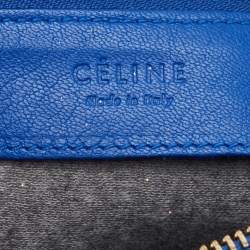 Pre Owned Celine Blue Leather Large Trio Zip Crossbody Bag