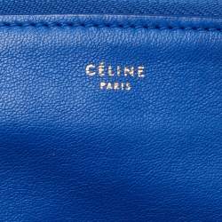 Pre Owned Celine Blue Leather Large Trio Zip Crossbody Bag