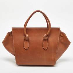 Pre Owned Celine Brown Leather Mini Tie Tote