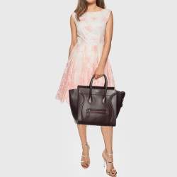 مملوكة مسبقًا Celine Dark Burgundy Leather Mini Luggage Tote